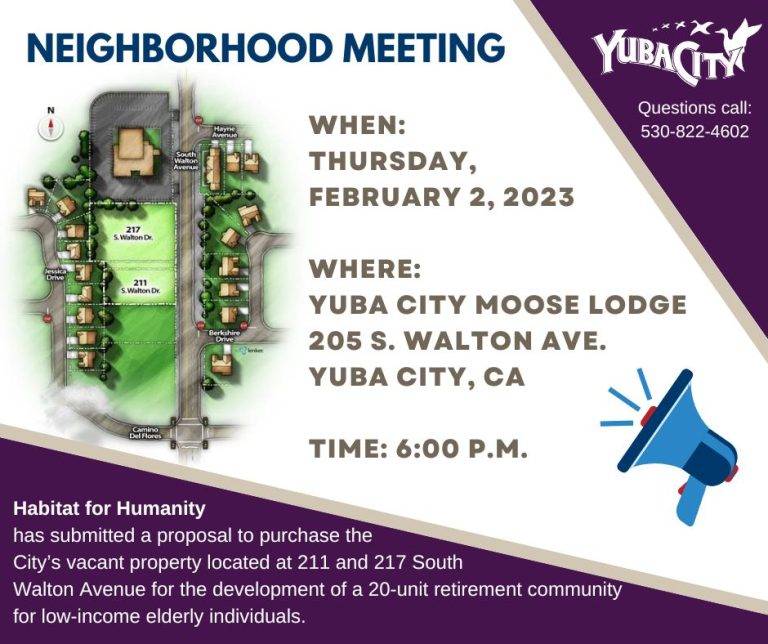 Yuba City Neighborhood Meeting Tonight Over Proposed Retirement Community on South Walton