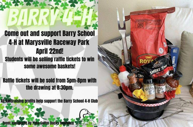 Barry School 4-H Raffle Tomorrow at Marysville Raceway