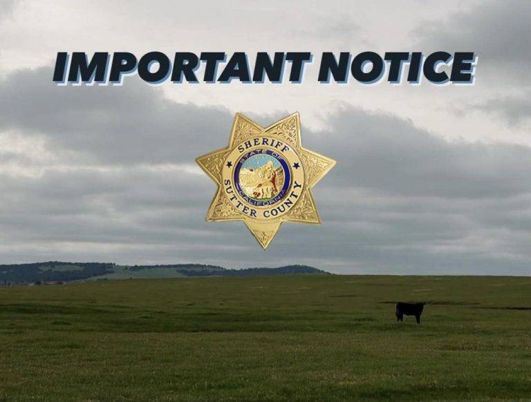 Sutter County Sheriff’s Office Issues Ag Theft Alert