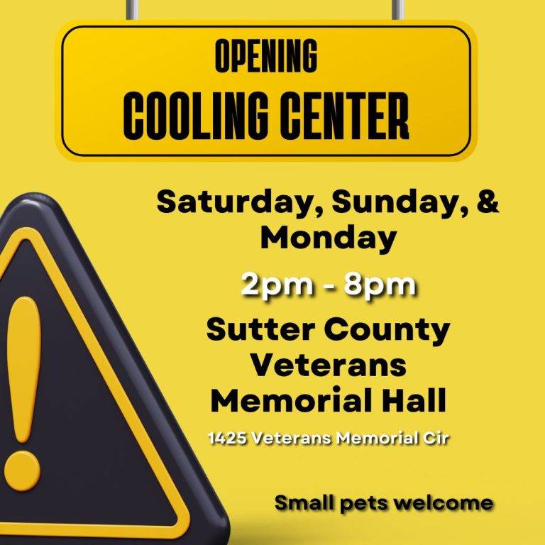 Cooling Centers Opening in Yuba City, Marysville and Oroville