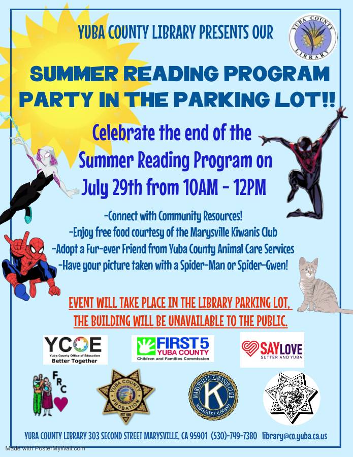 Public Invited to Yuba County Library End of Summer Reading Party