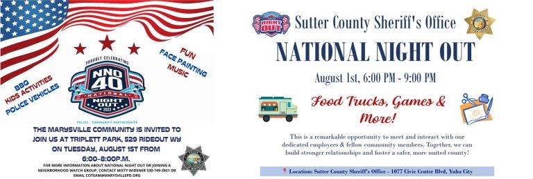 ‘National Night Out’ Tonight in Marysville and Yuba City