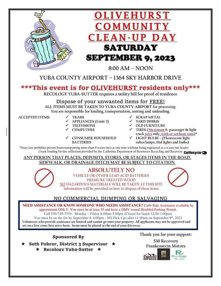 Olivehurst Clean Up Day This Saturday