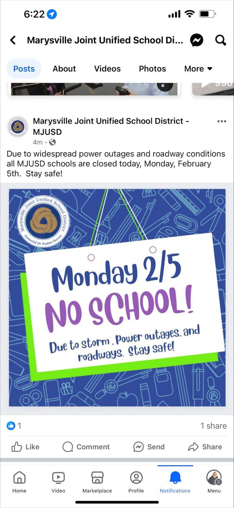 MJUSD: No School Today (Monday)