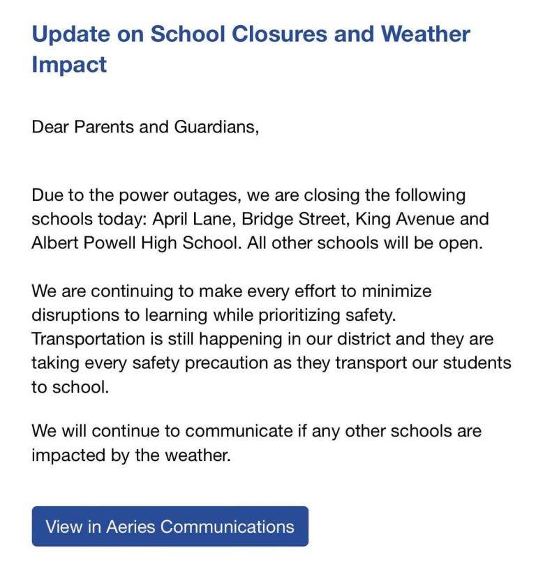 YCUSD Limited School Closures