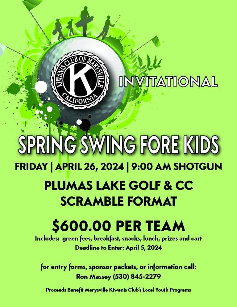 Marysville Kiwanis Spring Swing Fore Kids Tomorrow – Contact Info Here