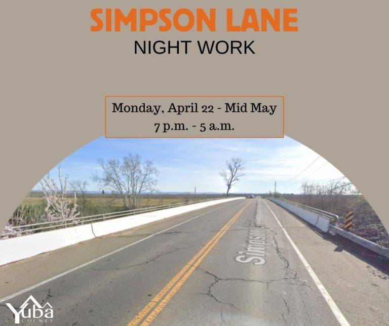 Night Work Begins on Simpson Lane