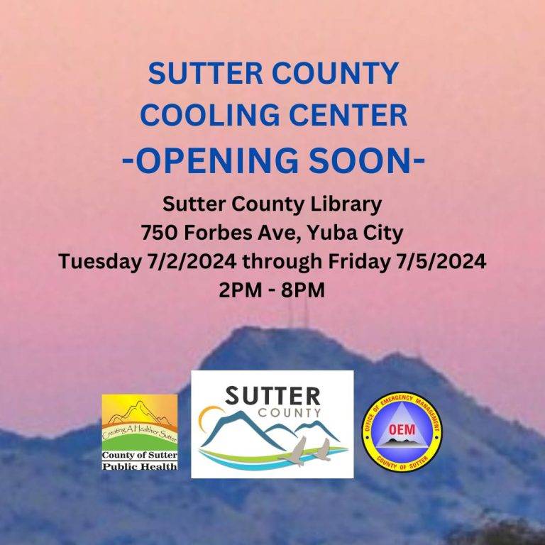 Cooling Center Opens Today at Sutter County Library