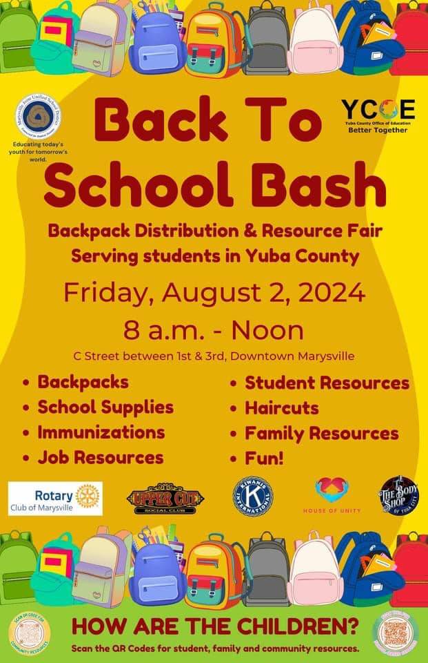 Back to School Bash Friday in Marysville