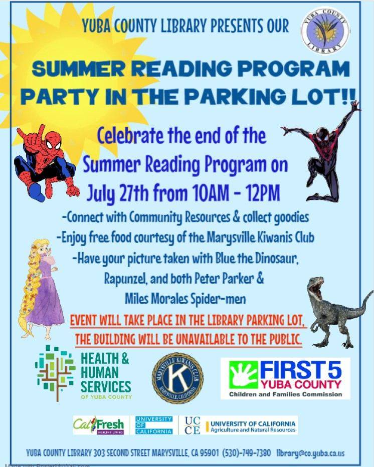 Yuba County Library Summer Reading Program Party Tomorrow