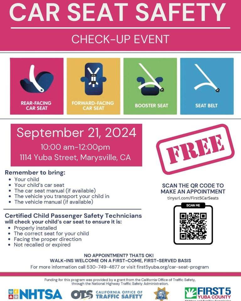 Yuba County Car Seat Safety Event Saturday