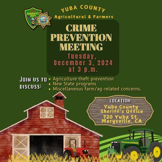 YCSO Hosting Ag Crime Prevention Meeting